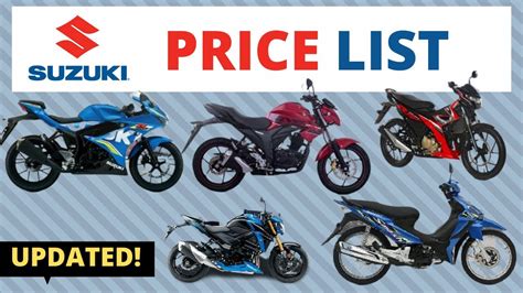 SUZUKI MOTORCYCLE PRICELIST 2020 .